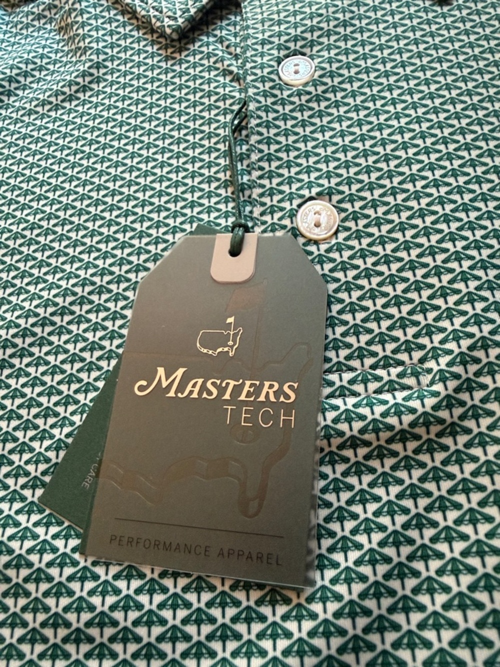 Masters Tech Green Micro-Print Polo